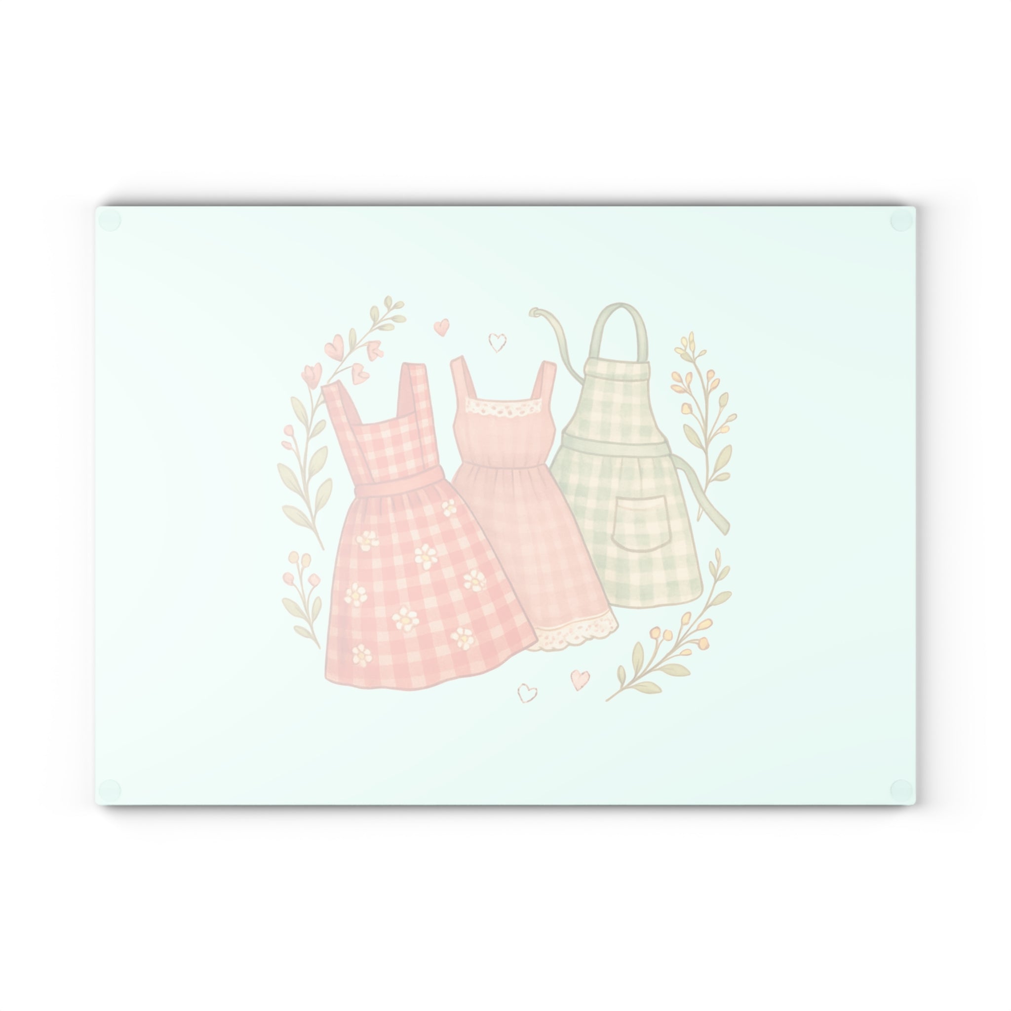 Vintage Apron Glass Cutting Board