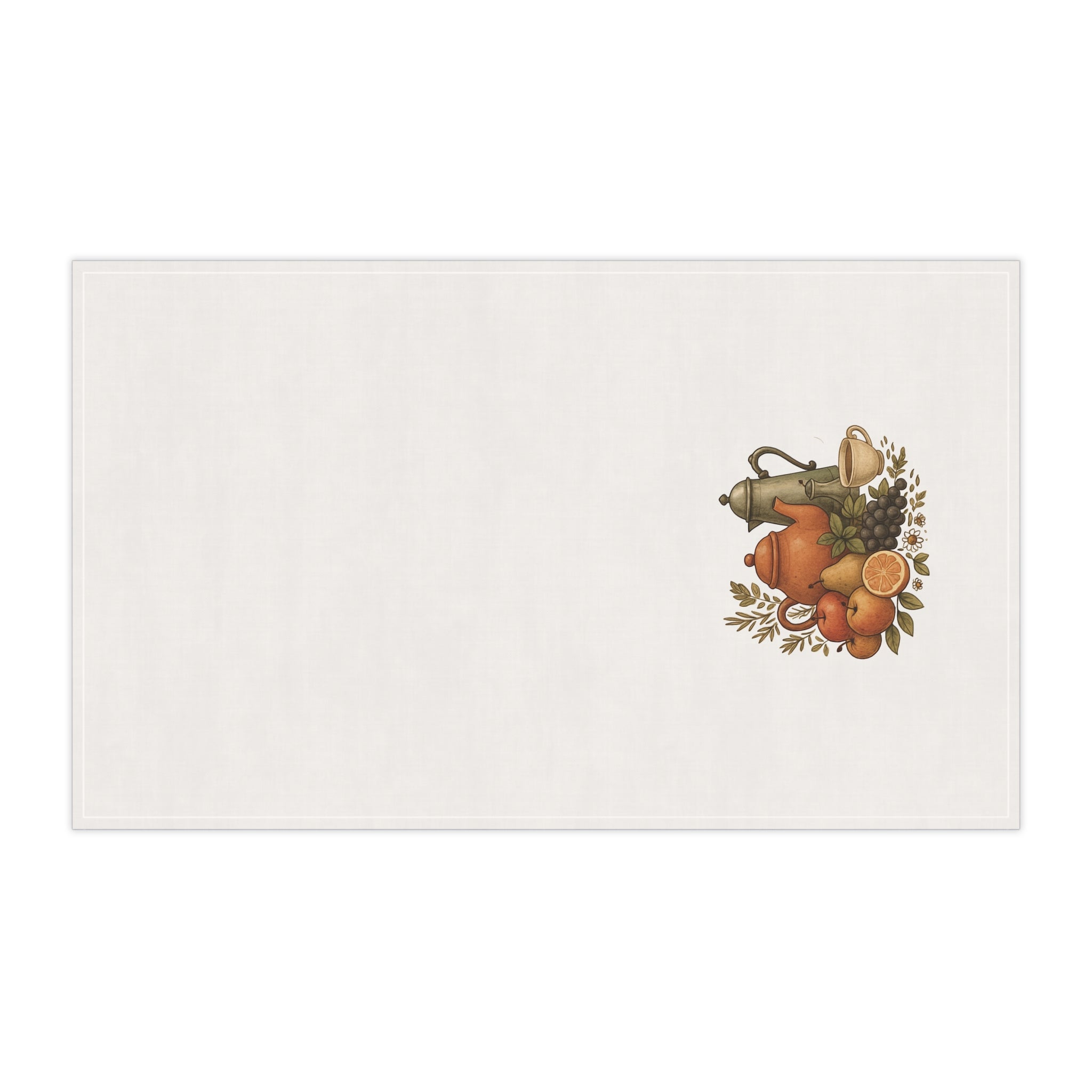 Kitchen Towel Coffee Pot and Earthy Tones Herbs Tea Towel