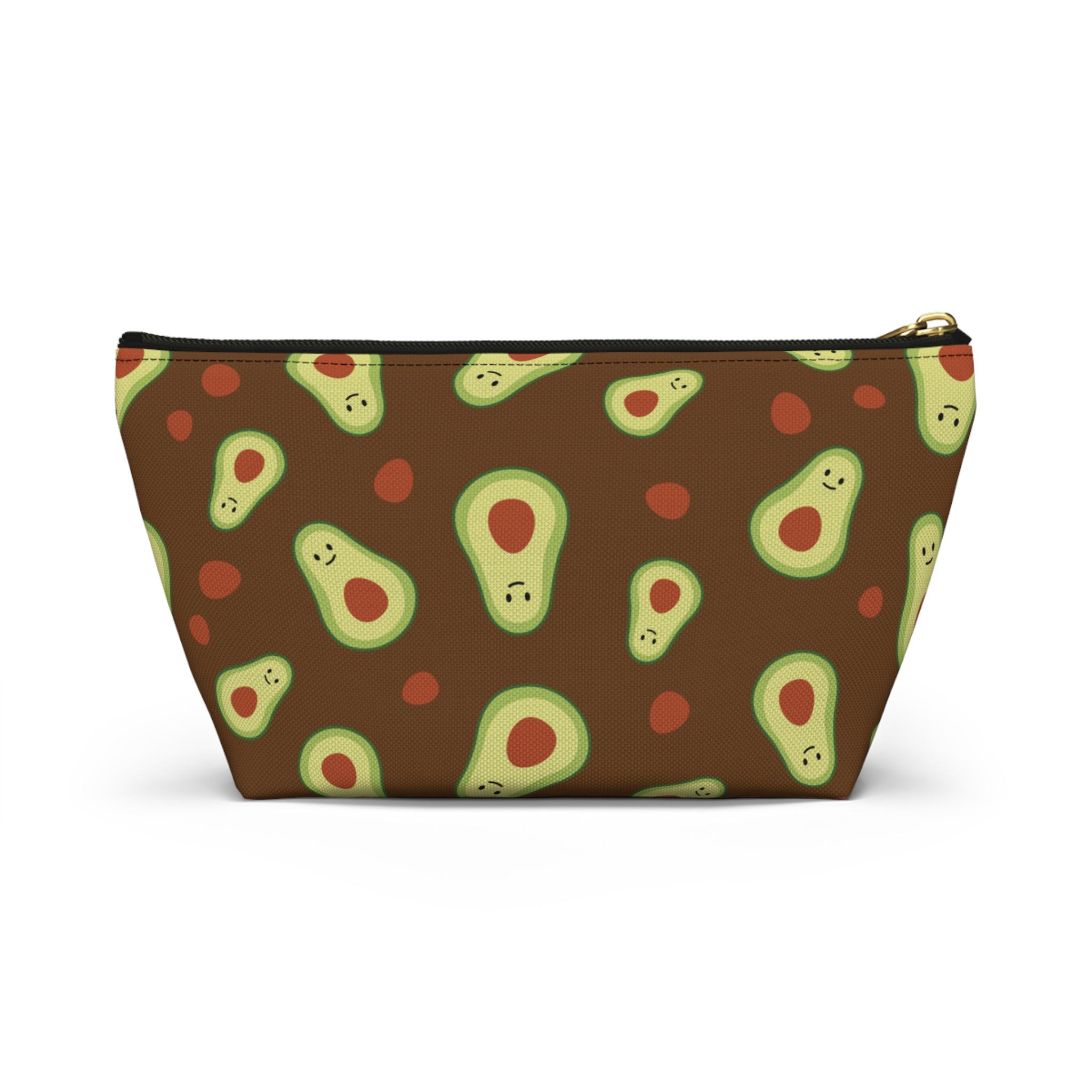 Cute Avocado Accessory Pouch, Zippered Makeup Bag, Pencil Case, Fun Gift for Food Lovers, Cute Avocado Pattern, Eco-Friendly Storage
