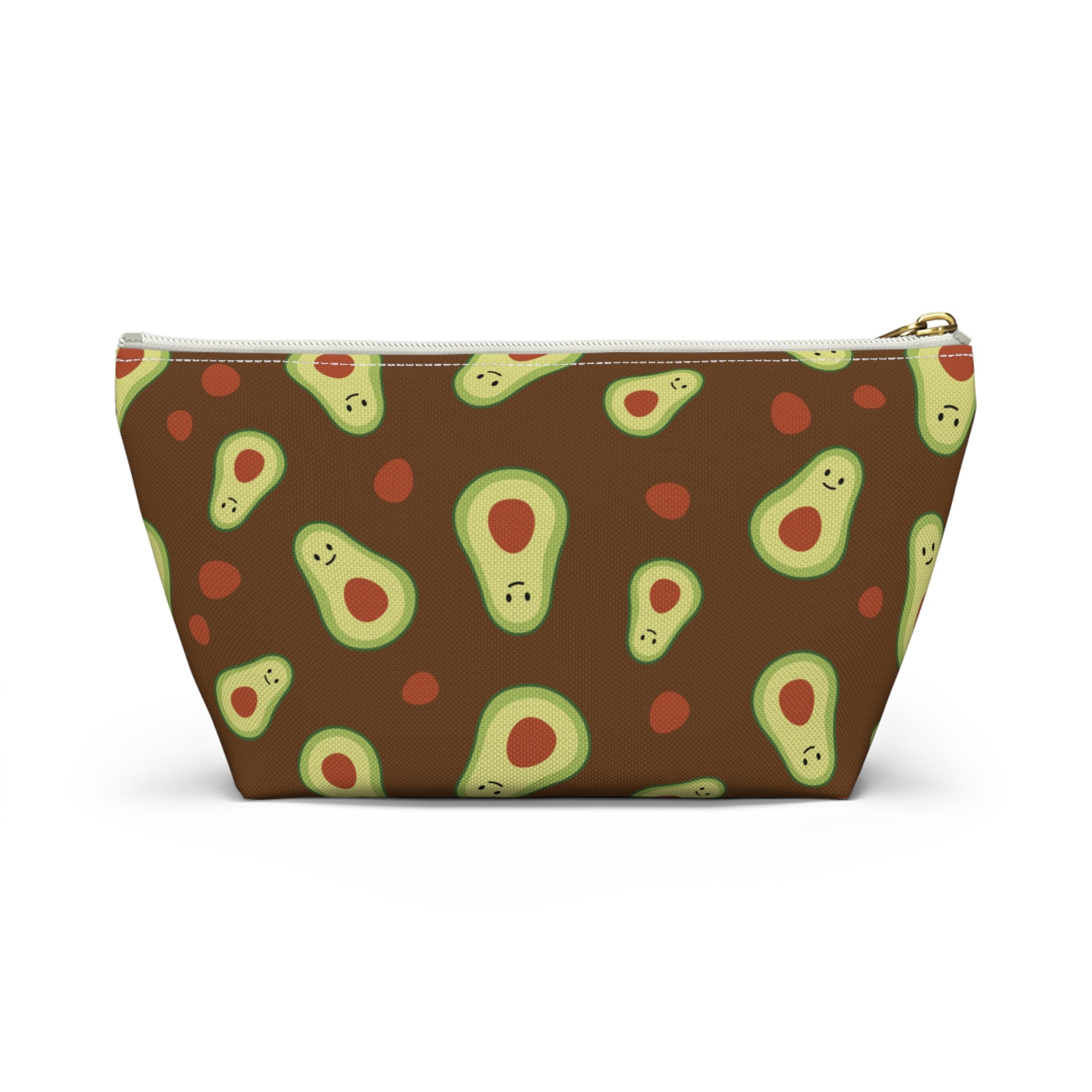 Cute Avocado Accessory Pouch, Zippered Makeup Bag, Pencil Case, Fun Gift for Food Lovers, Cute Avocado Pattern, Eco-Friendly Storage