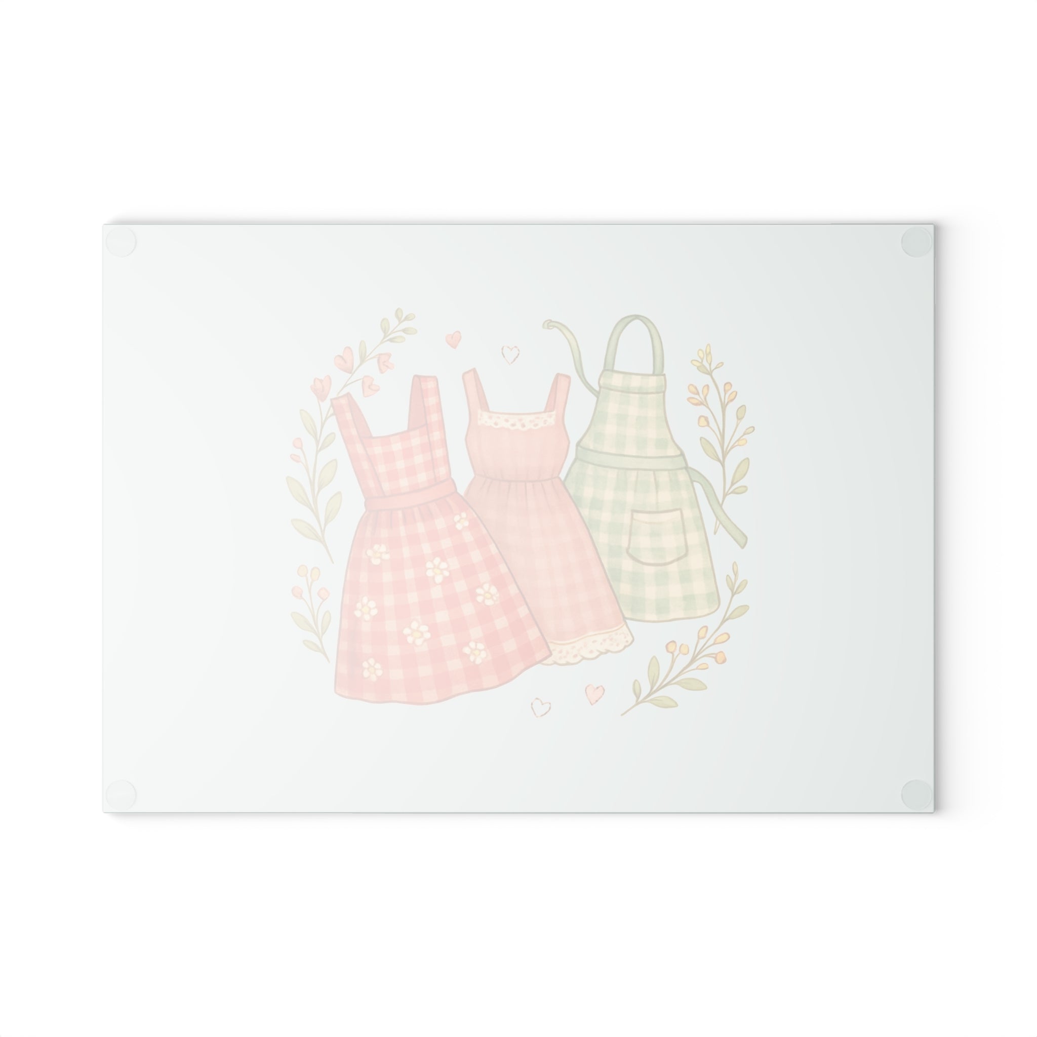 Vintage Apron Glass Cutting Board