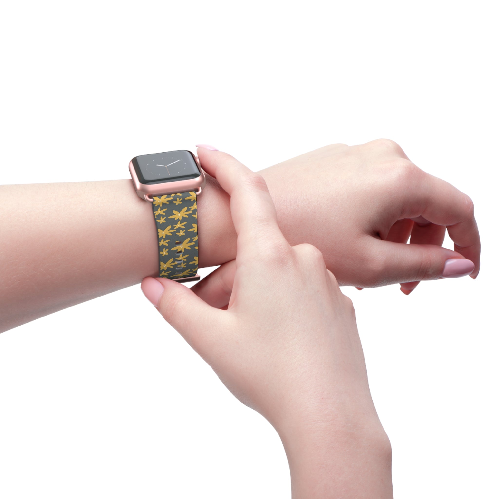 Stylish Floral Watch Band, Unique Watch Strap, Apple Watch Band, Boho Chic Accessories, Gift for Her