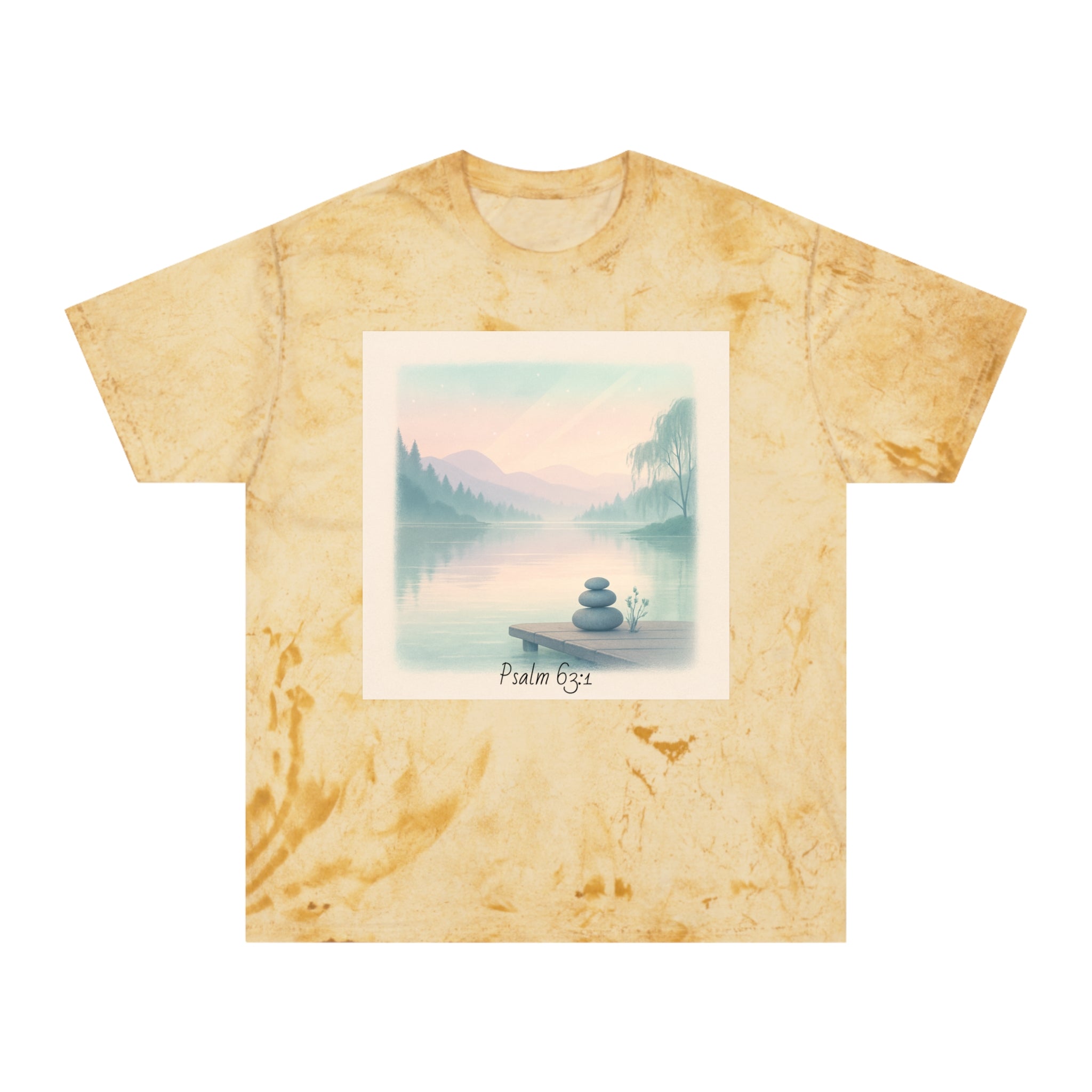 Serene Landscape T-Shirt, Relaxed Fit, Nature Lover Gift, Decorative Tee, Adventure Apparel, Meditation Top
