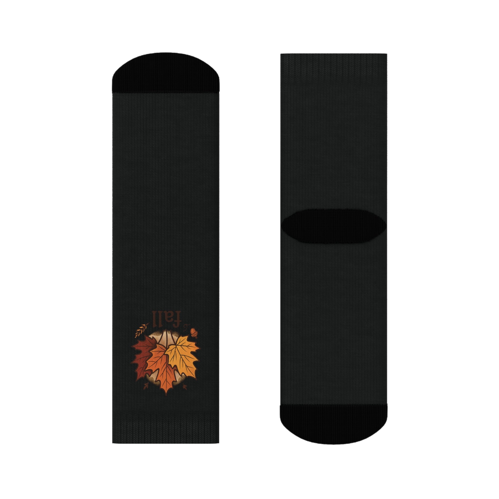 Autumn-Themed Crew Socks with Leaf Design, Cozy Socks for Fall, Perfect Gift for Thanksgiving, Casual Everyday Wear, Unique Sock Collection