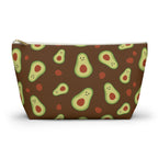 Cute Avocado Accessory Pouch, Zippered Makeup Bag, Pencil Case, Fun Gift for Food Lovers, Cute Avocado Pattern, Eco-Friendly Storage