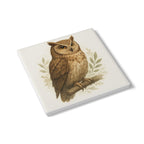 Owl-Themed Ceramic Coaster Set, Nature Decor, Gift for Animal Lovers, Home Barware, Rustic Kitchen Accessory