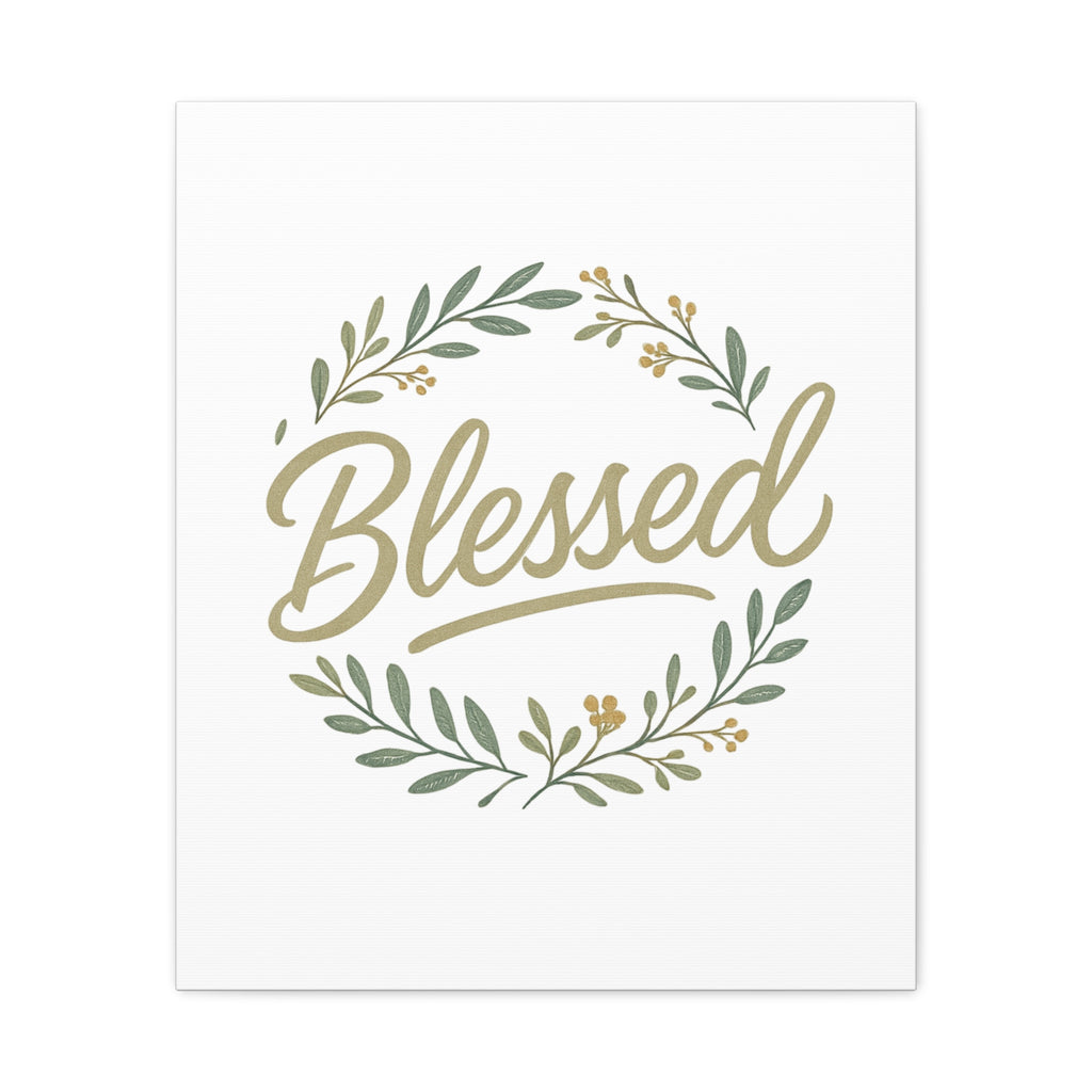 Blessed Wreath Matte Canvas Wall Art (Stretched 1.25")