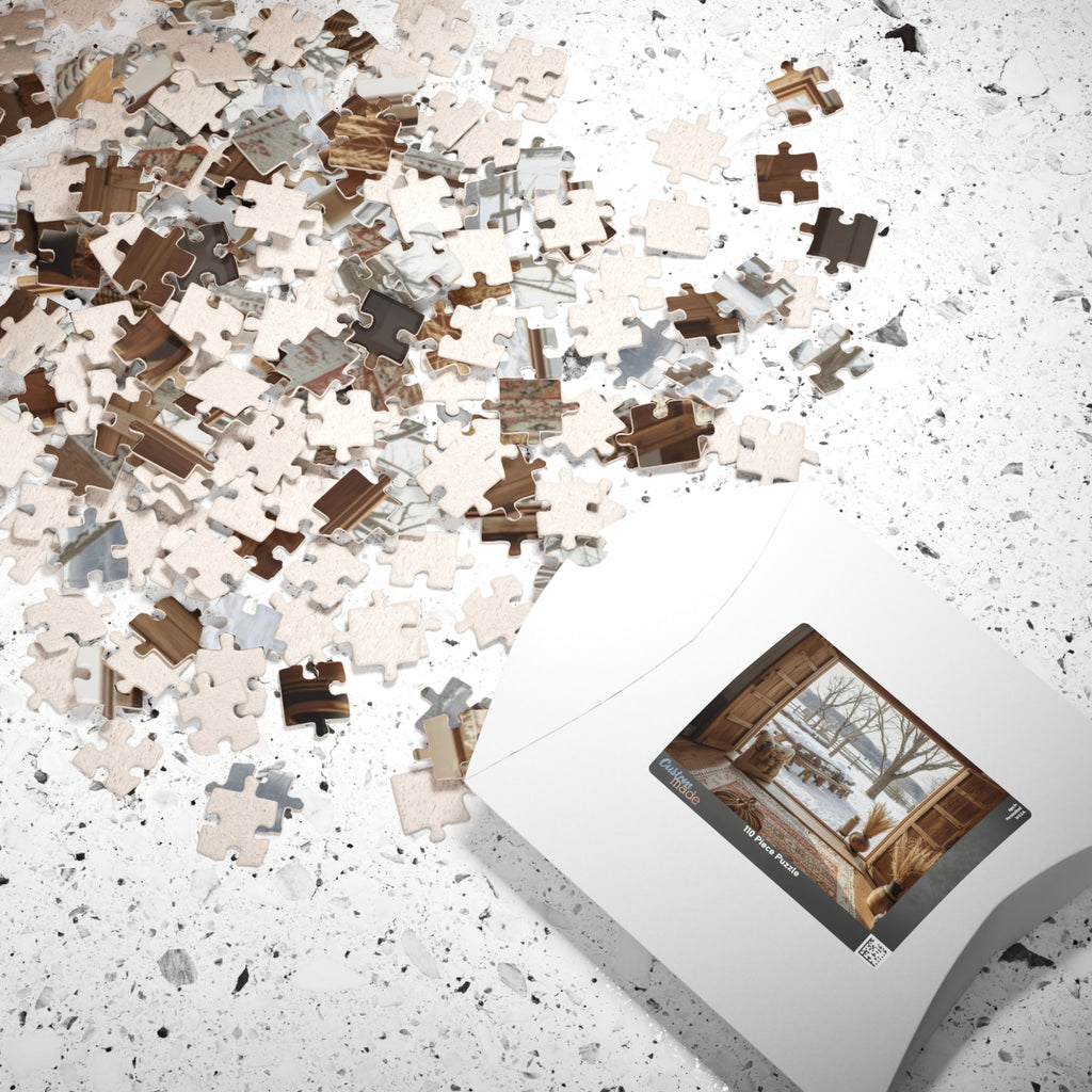 Cozy Winter Scene Puzzle (110, 252, 520, 1014-piece) - Perfect Gift for Family Game Night