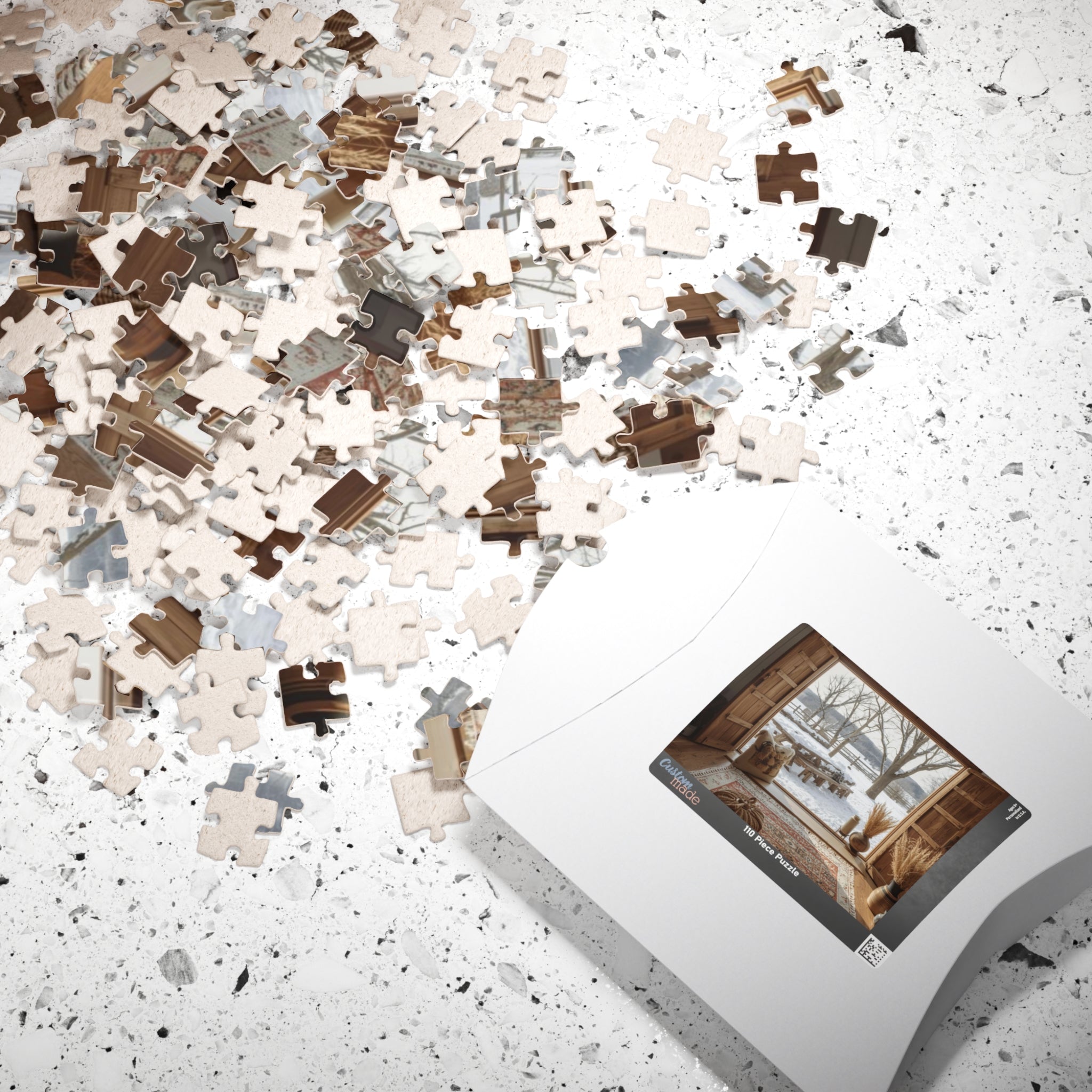 Cozy Winter Scene Puzzle (110, 252, 520, 1014-piece) - Perfect Gift for Family Game Night