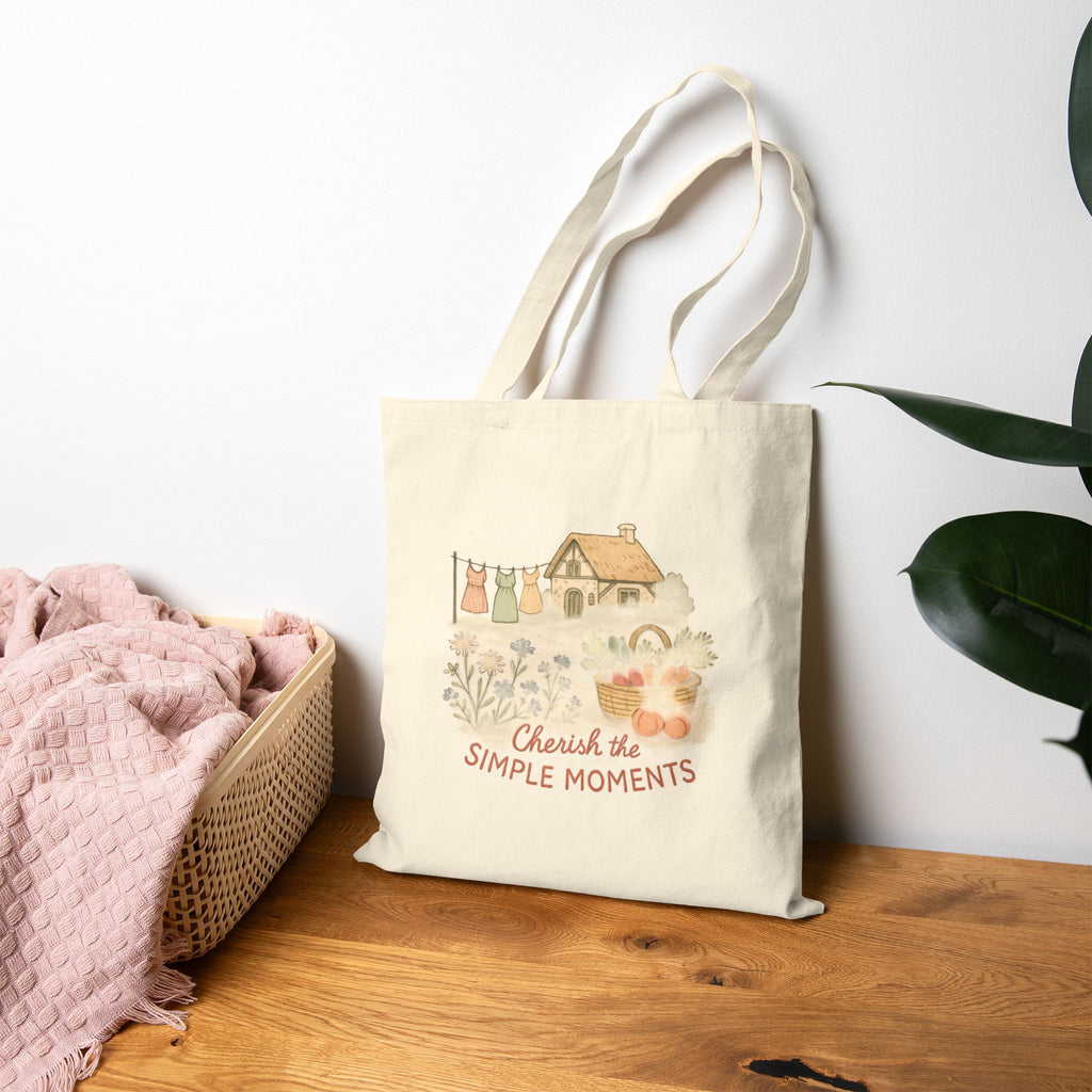 Cherish the simple moments- Cotton Canvas Tote Bag