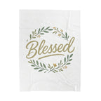 Blessed Velveteen Plush Blanket — Floral Wreath Cozy Throw