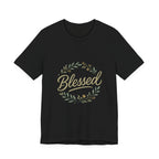Blessed Floral Tee — "Blessed" Script T-Shirt with Wreath