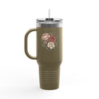 Floral Insulated Travel Mug - 40oz Reusable Drinkware for Coffee Lovers