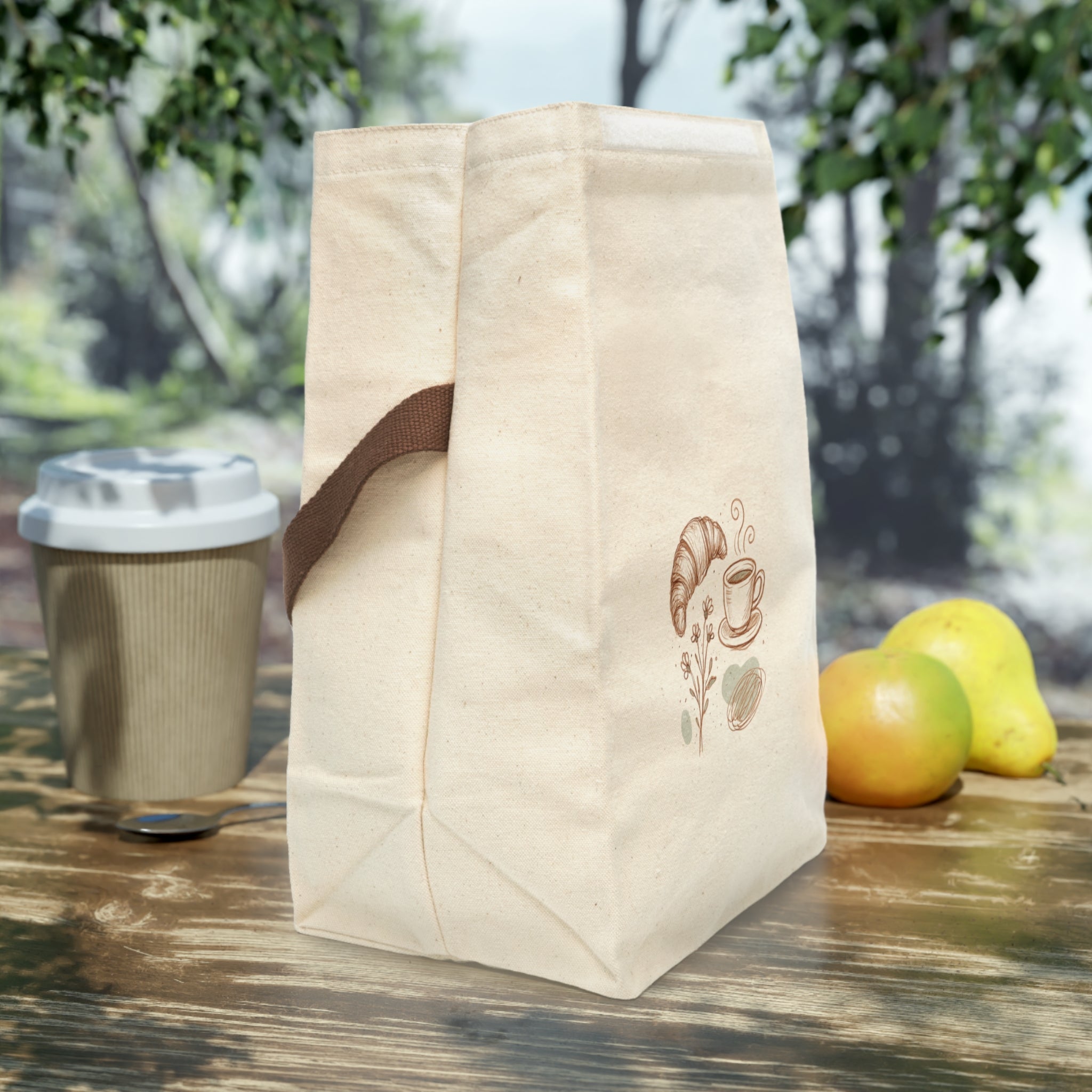 Charming Canvas Lunch Bag, Eco-Friendly Tote, Picnic Essentials, Gift for Food Lovers, Reusable Lunch Holder