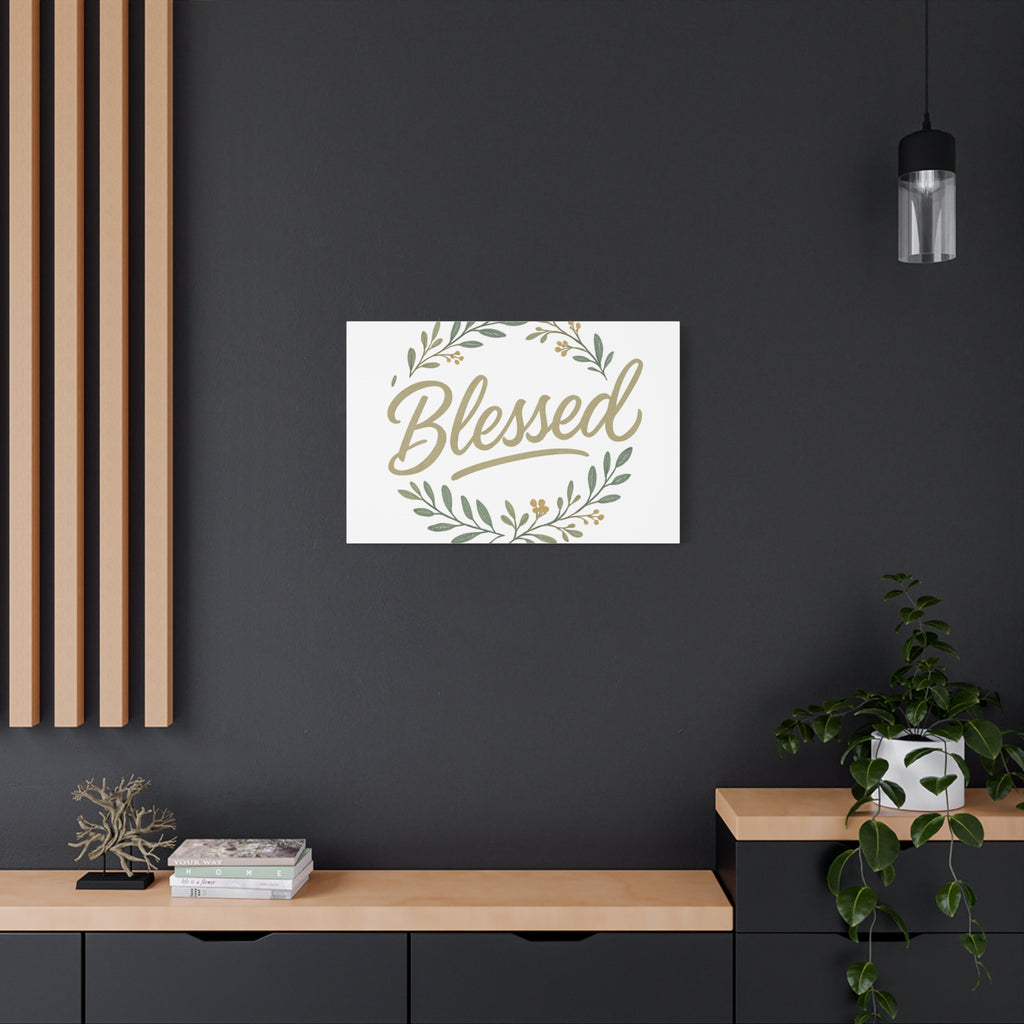 Blessed Wreath Matte Canvas Wall Art (Stretched 1.25")