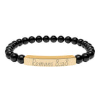 Romans 8:28 Engraved Natural Stone Stretch Bracelet
