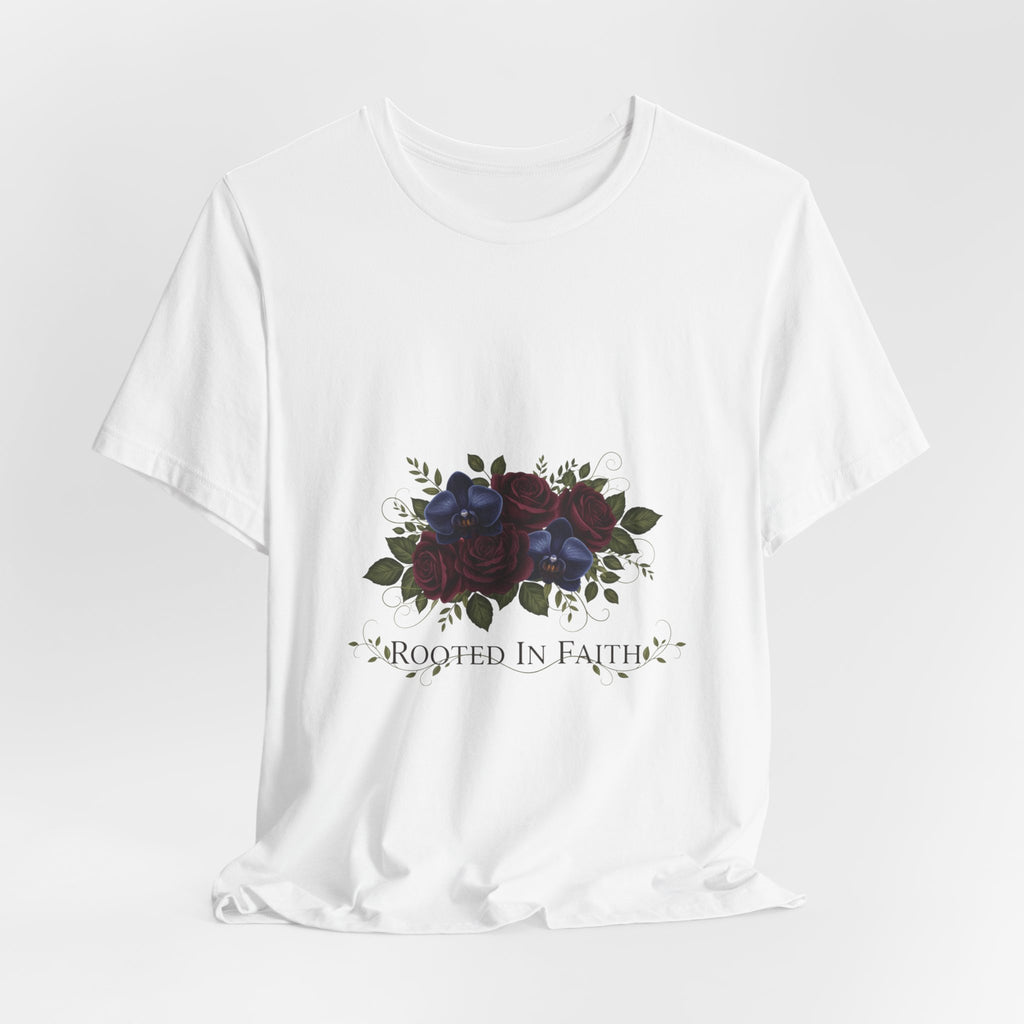 Rooted in Faith Dark Floral T-Shirt