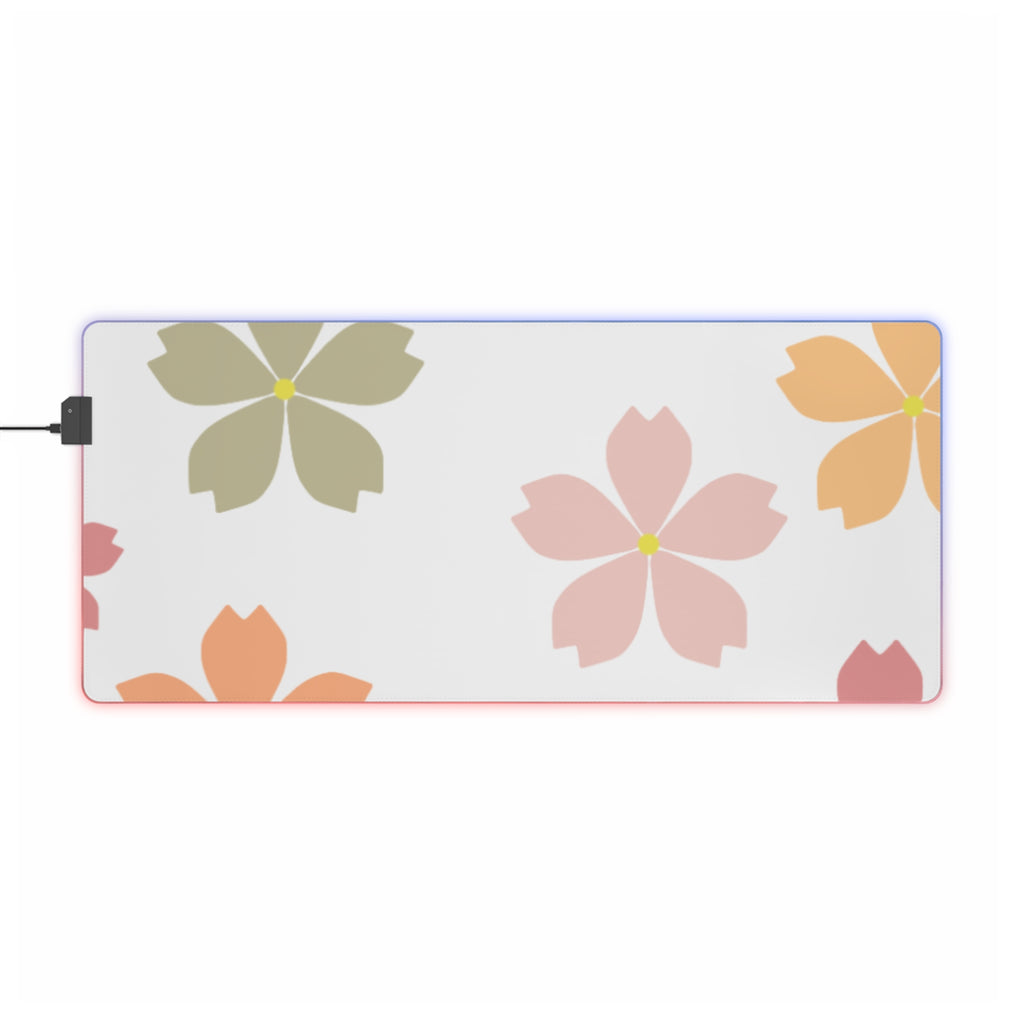 LED Gaming Mouse Pad — Sakura Floral RGB Desk Mat