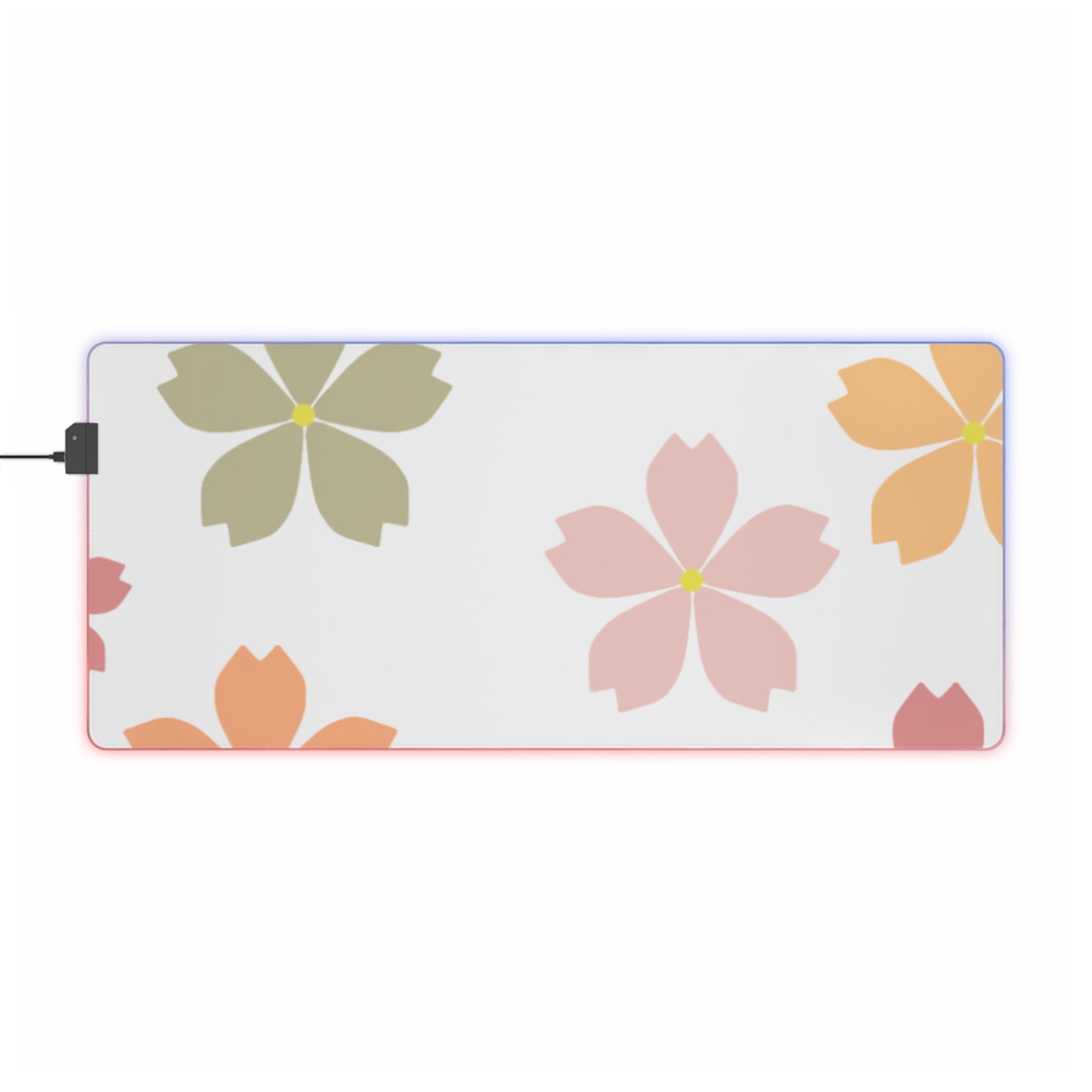 LED Gaming Mouse Pad — Sakura Floral RGB Desk Mat