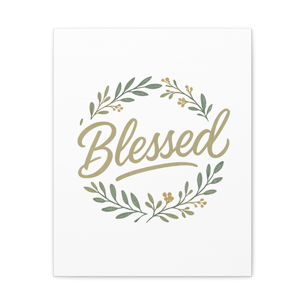 Blessed Wreath Matte Canvas Wall Art (Stretched 1.25")