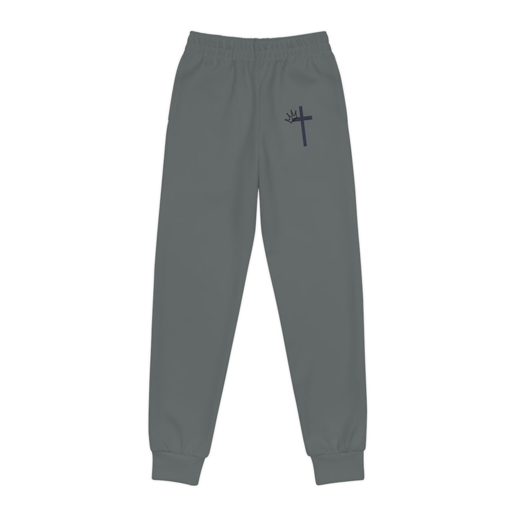 Youth Joggers with Cross Crest — Christian Sweatpants for Kids