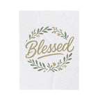 Blessed Velveteen Plush Blanket — Floral Wreath Cozy Throw