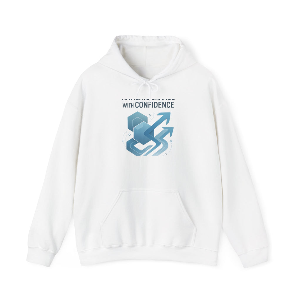 Confidence Growth Hoodie — 'With Confidence' Geometric Arrow Design