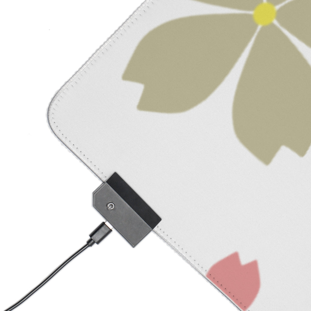 LED Gaming Mouse Pad — Sakura Floral RGB Desk Mat