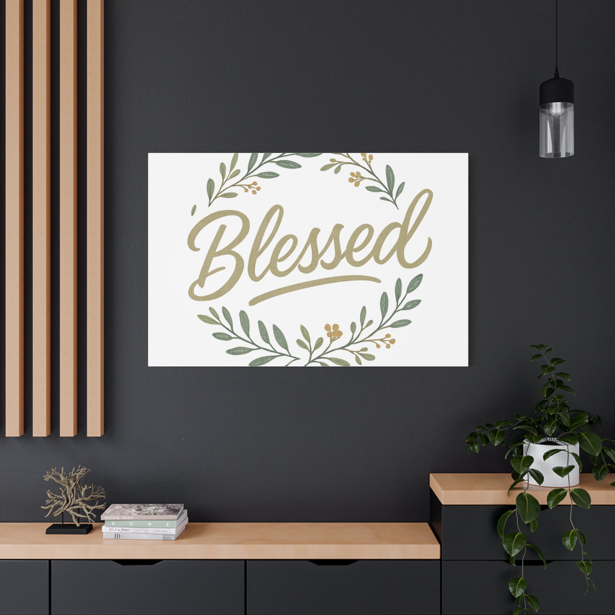 Blessed Wreath Matte Canvas Wall Art (Stretched 1.25")