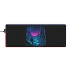 LED Gaming Mouse Pad with Cosmic Landscape Design | Gamer Accessories, Desk Decor, Office Gift, Unique Gaming Setup, LED Light