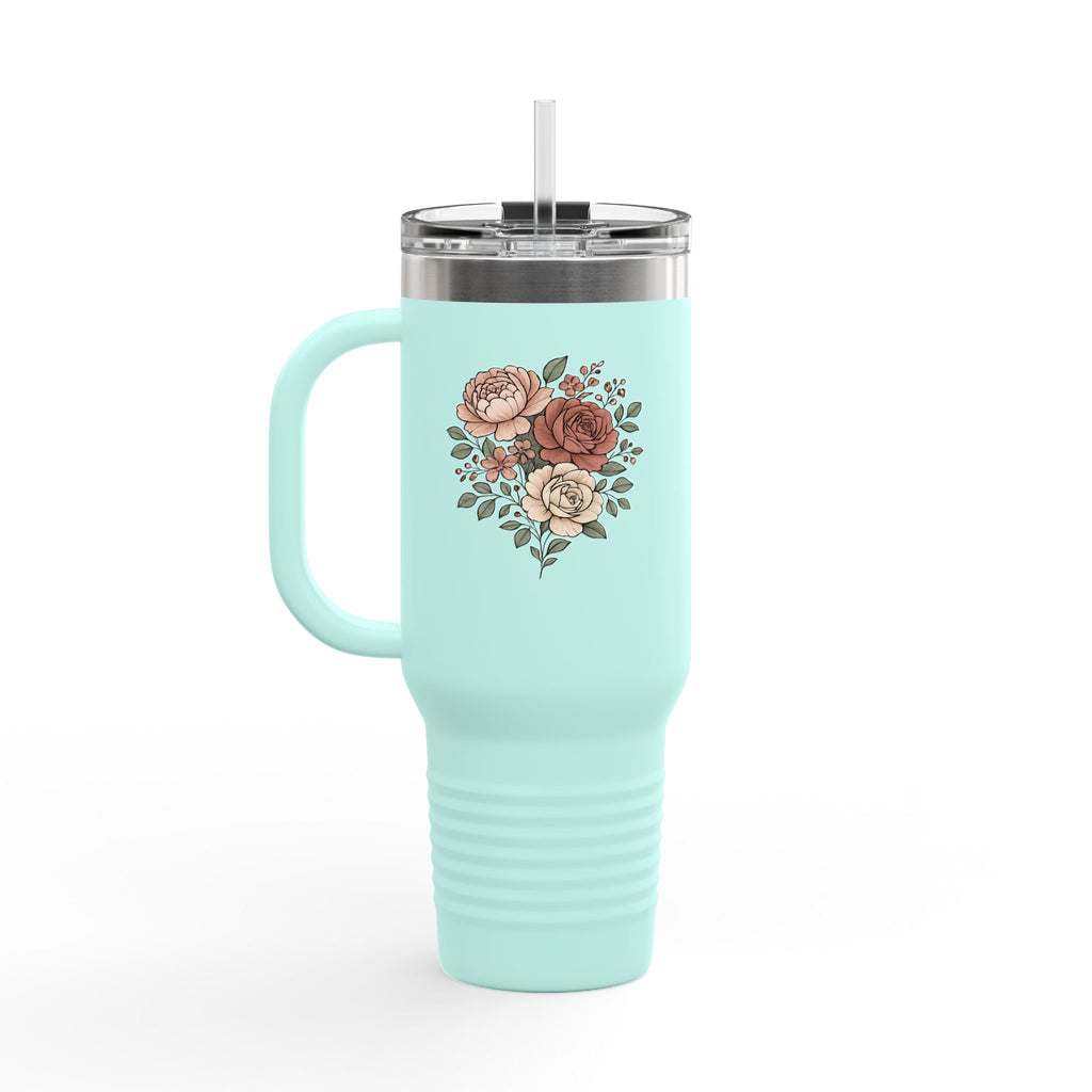 Floral Insulated Travel Mug - 40oz Reusable Drinkware for Coffee Lovers