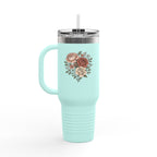 Floral Insulated Travel Mug - 40oz Reusable Drinkware for Coffee Lovers