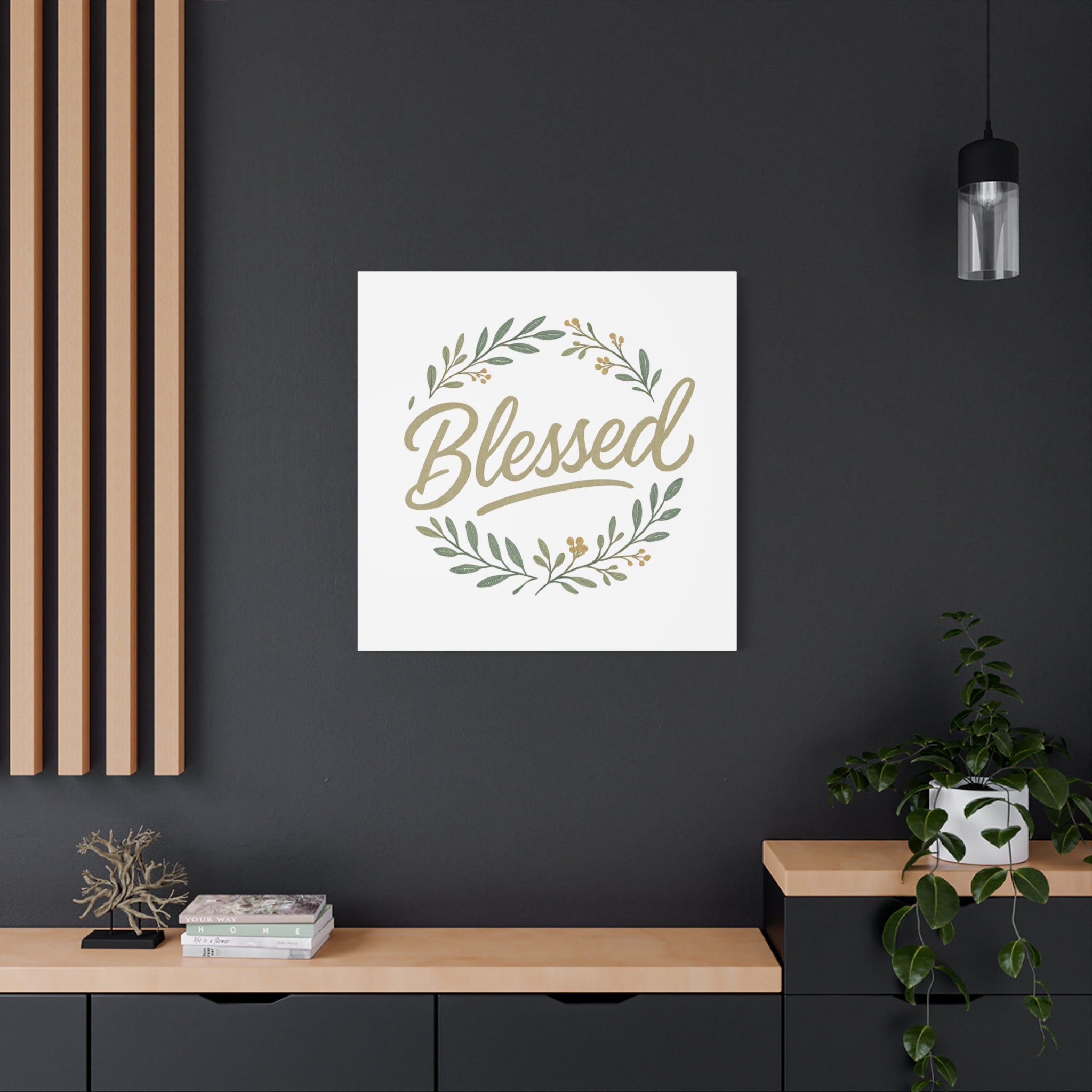 Blessed Wreath Matte Canvas Wall Art (Stretched 1.25")