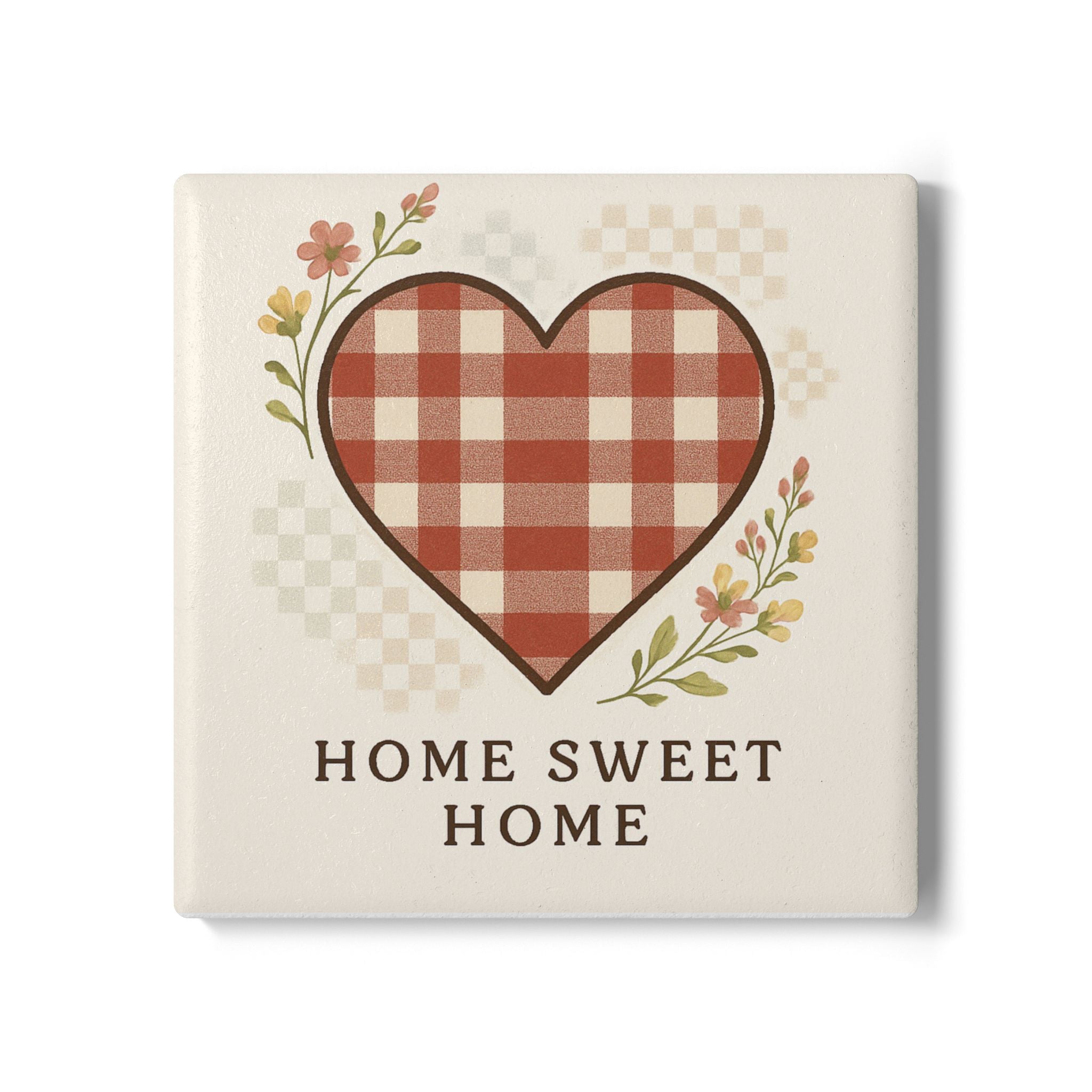 Home Sweet Home Coaster, Ceramic Drink Coaster, Rustic Table Decor, Housewarming Gift, Cozy Kitchen Accessory