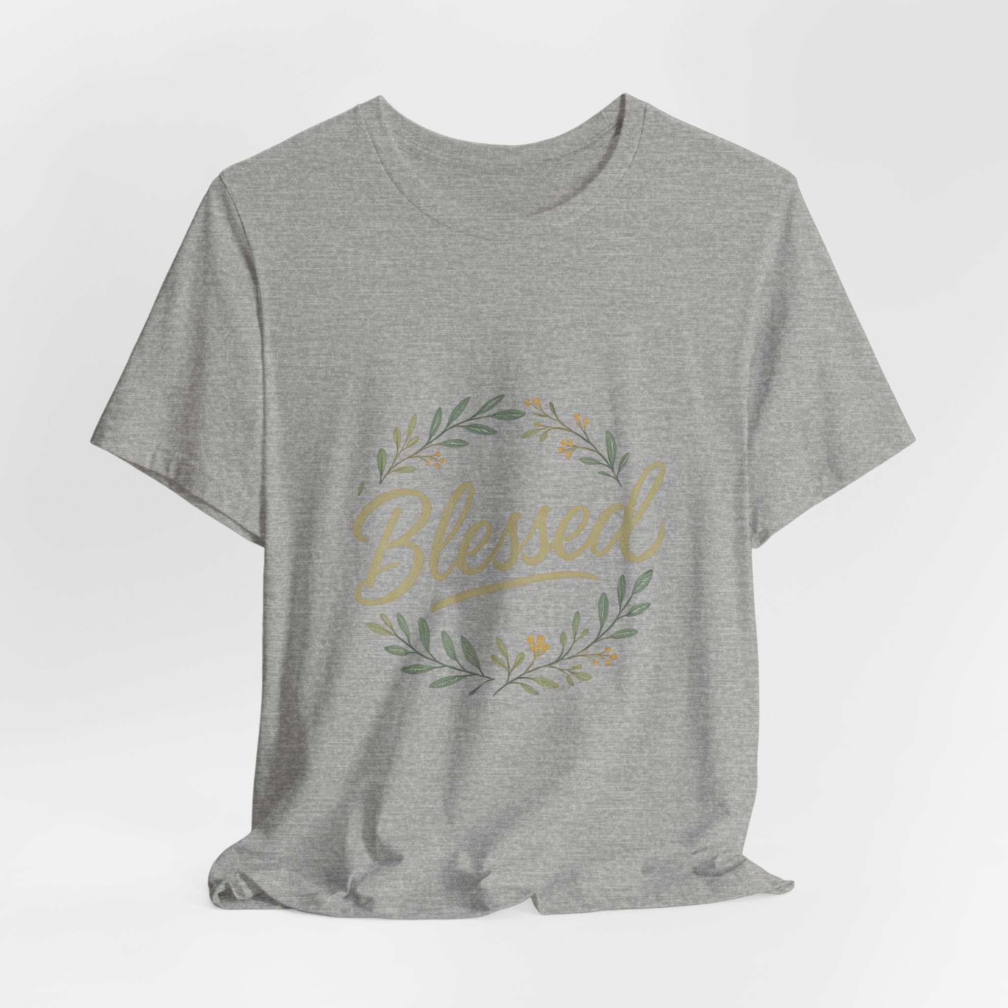 Blessed Floral Tee — "Blessed" Script T-Shirt with Wreath