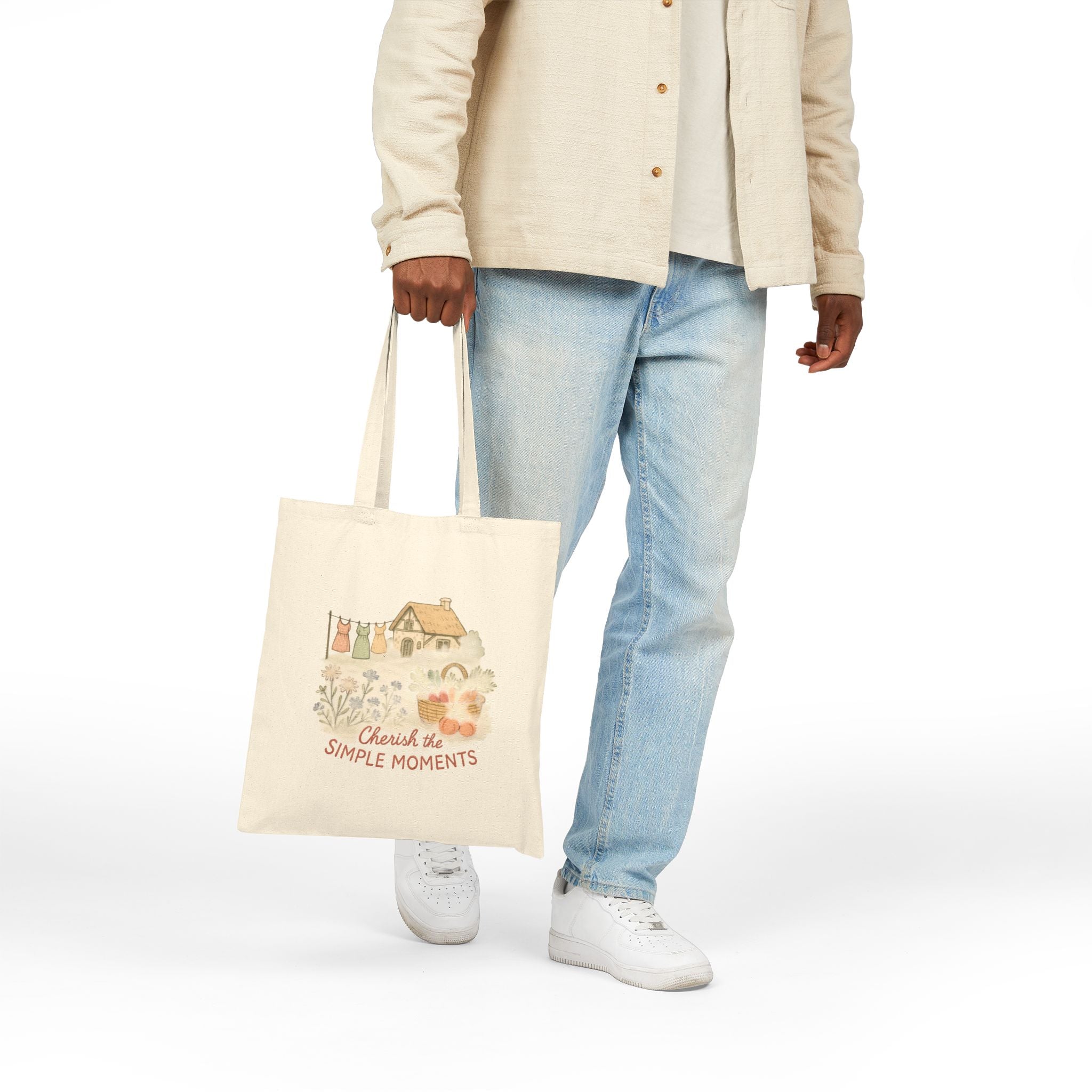 Cherish the simple moments- Cotton Canvas Tote Bag