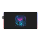 LED Gaming Mouse Pad with Cosmic Landscape Design | Gamer Accessories, Desk Decor, Office Gift, Unique Gaming Setup, LED Light