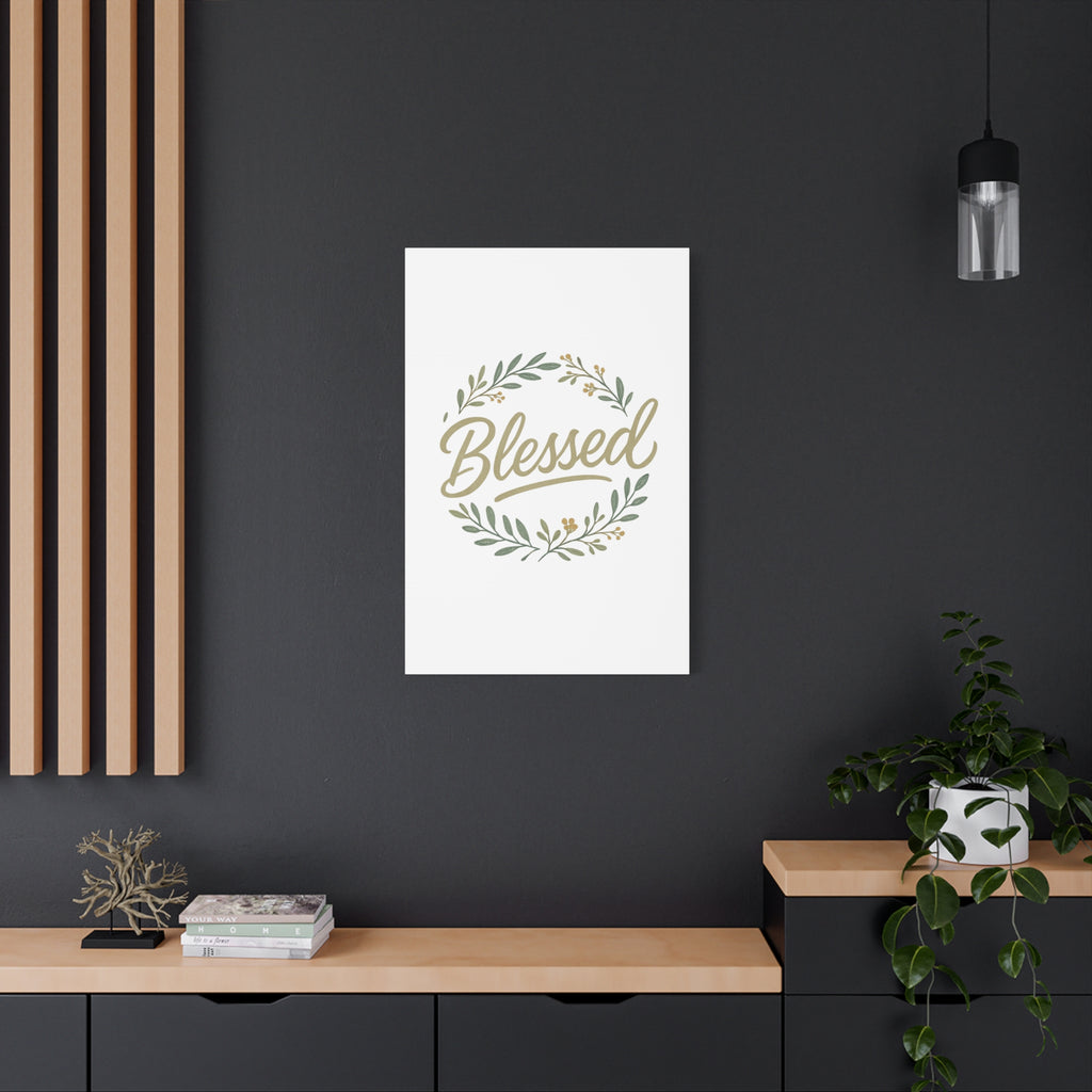 Blessed Wreath Matte Canvas Wall Art (Stretched 1.25")