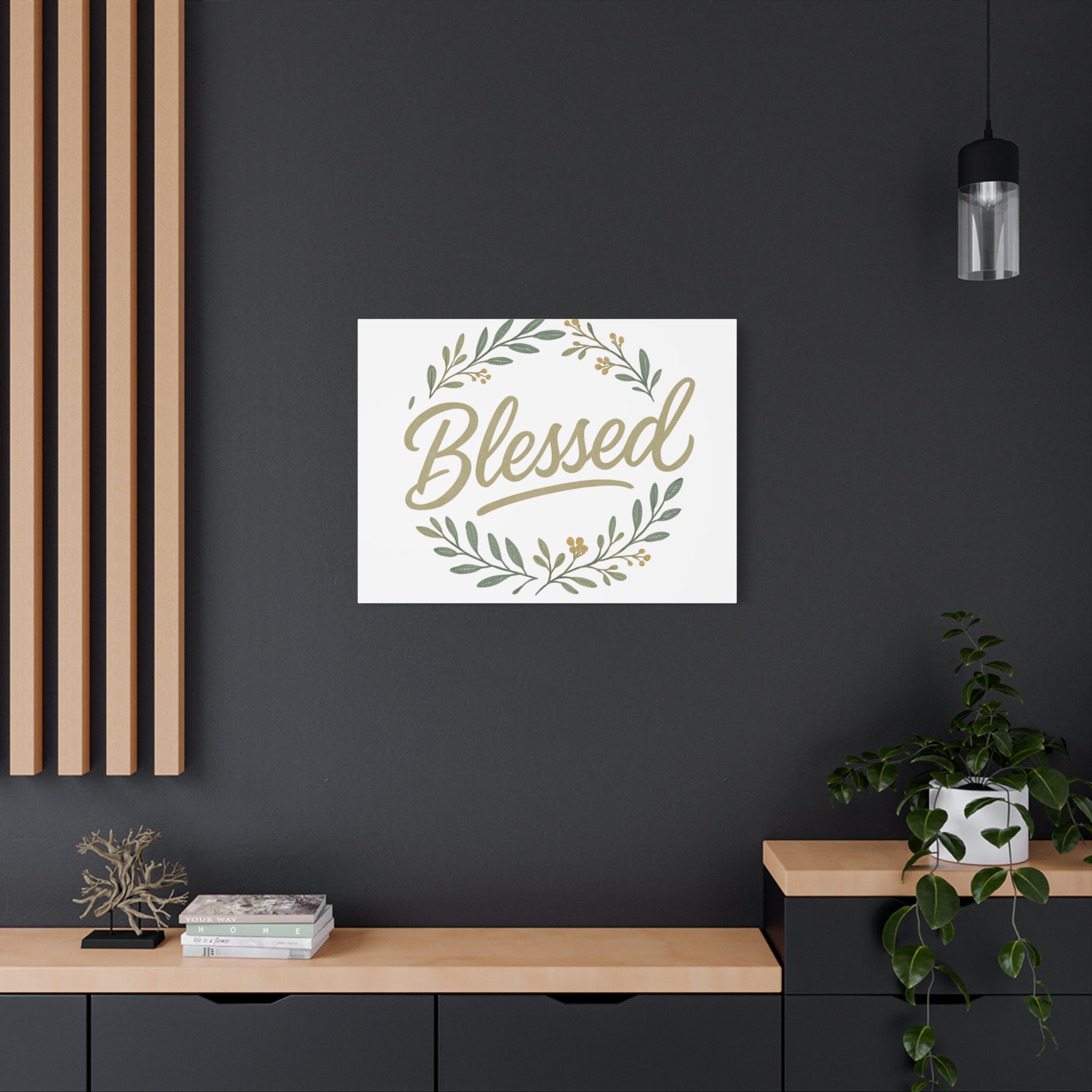 Blessed Wreath Matte Canvas Wall Art (Stretched 1.25")