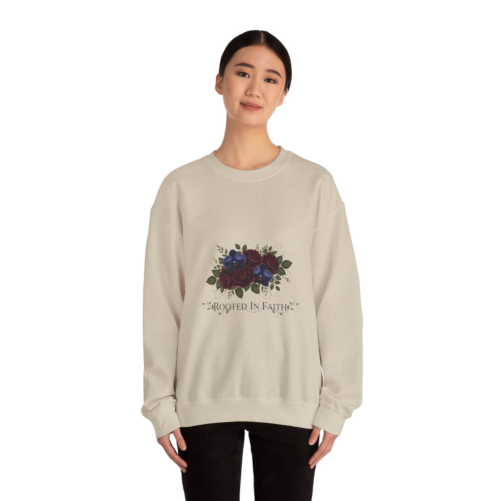 Moody Rose Print Sweatshirt | goth flower sweatshirt, midnight bloom
