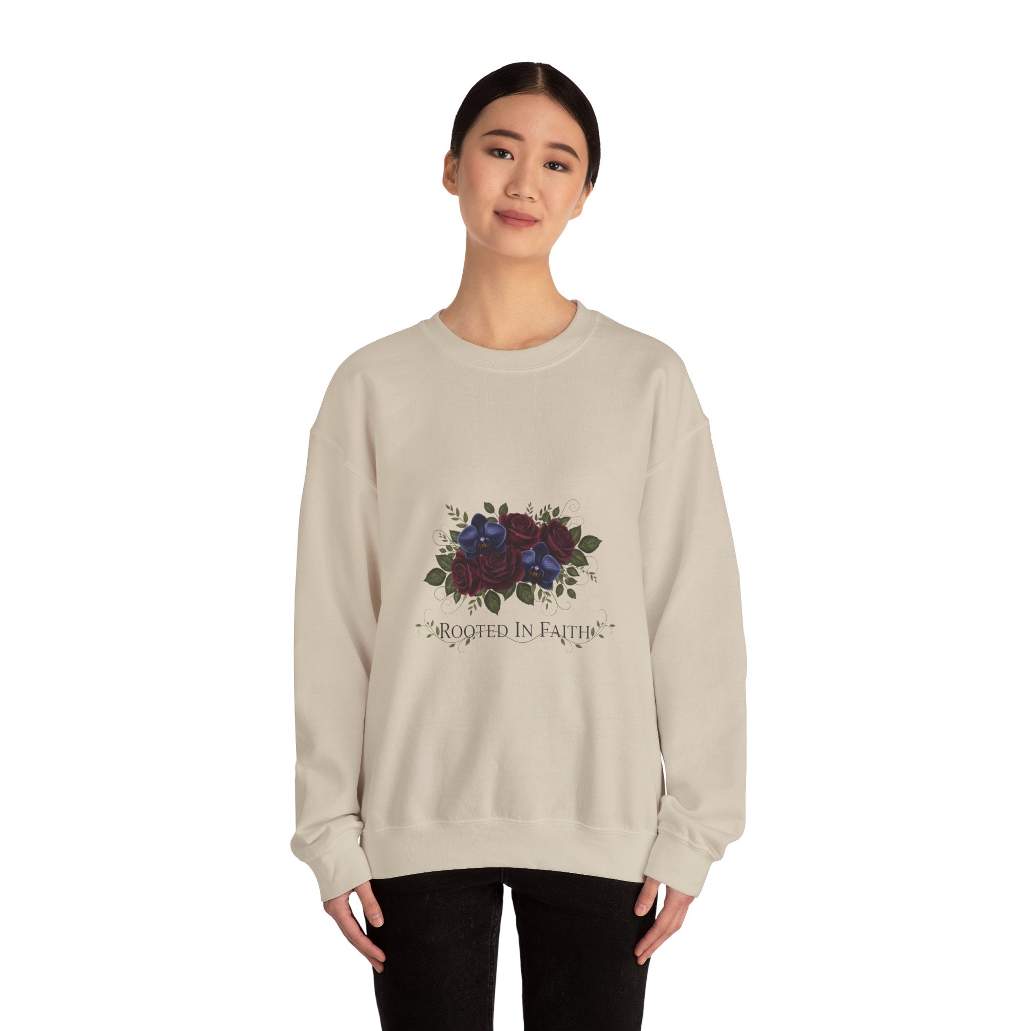 Moody Rose Print Sweatshirt | goth flower sweatshirt, midnight bloom
