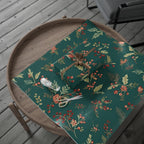 Green Floral Christmas Wrapping Paper