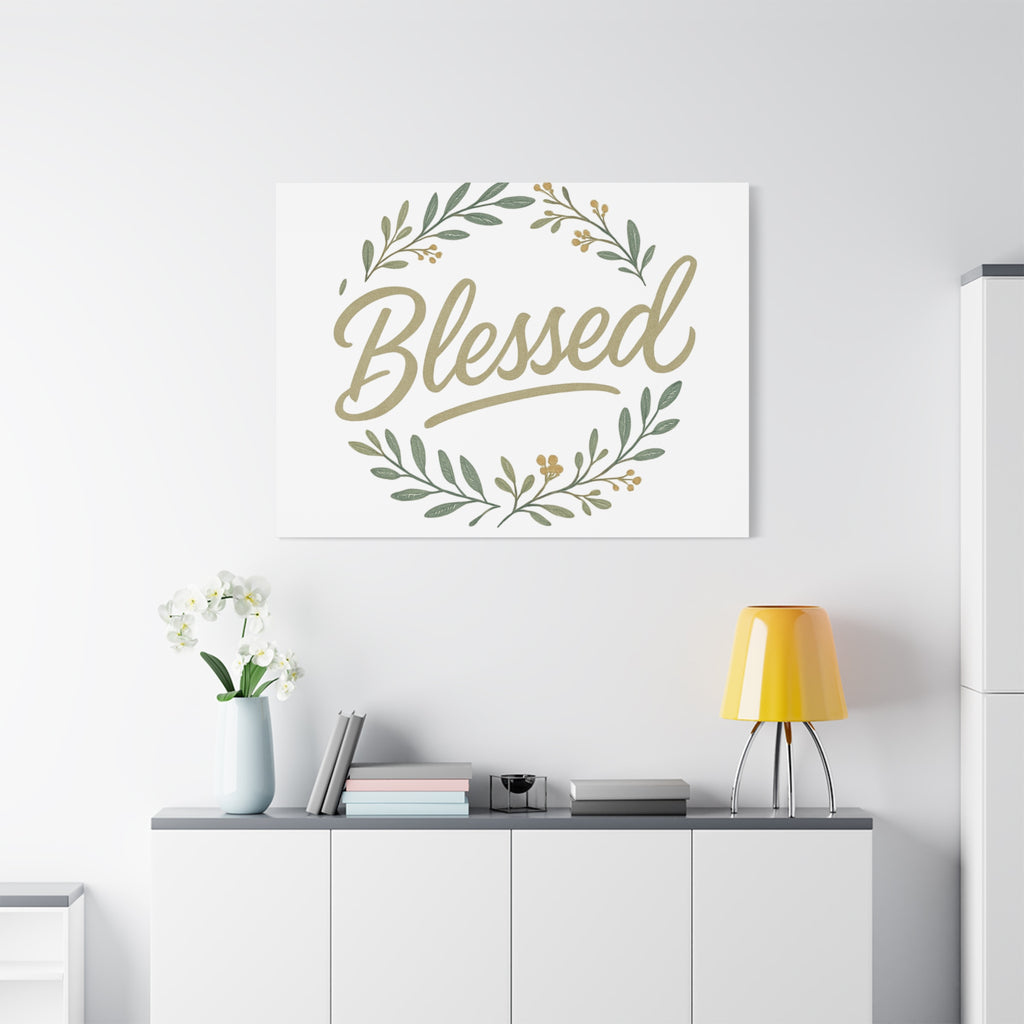 Blessed Wreath Matte Canvas Wall Art (Stretched 1.25")