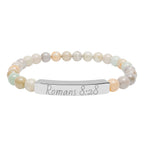 Romans 8:28 Engraved Natural Stone Stretch Bracelet