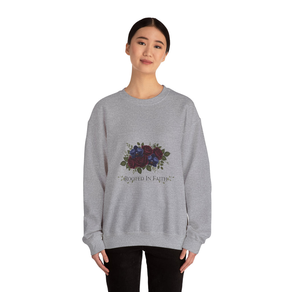 Moody Rose Print Sweatshirt | goth flower sweatshirt, midnight bloom