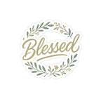 Blessed Floral Wreath Sticker — Kiss-Cut Inspirational Decal