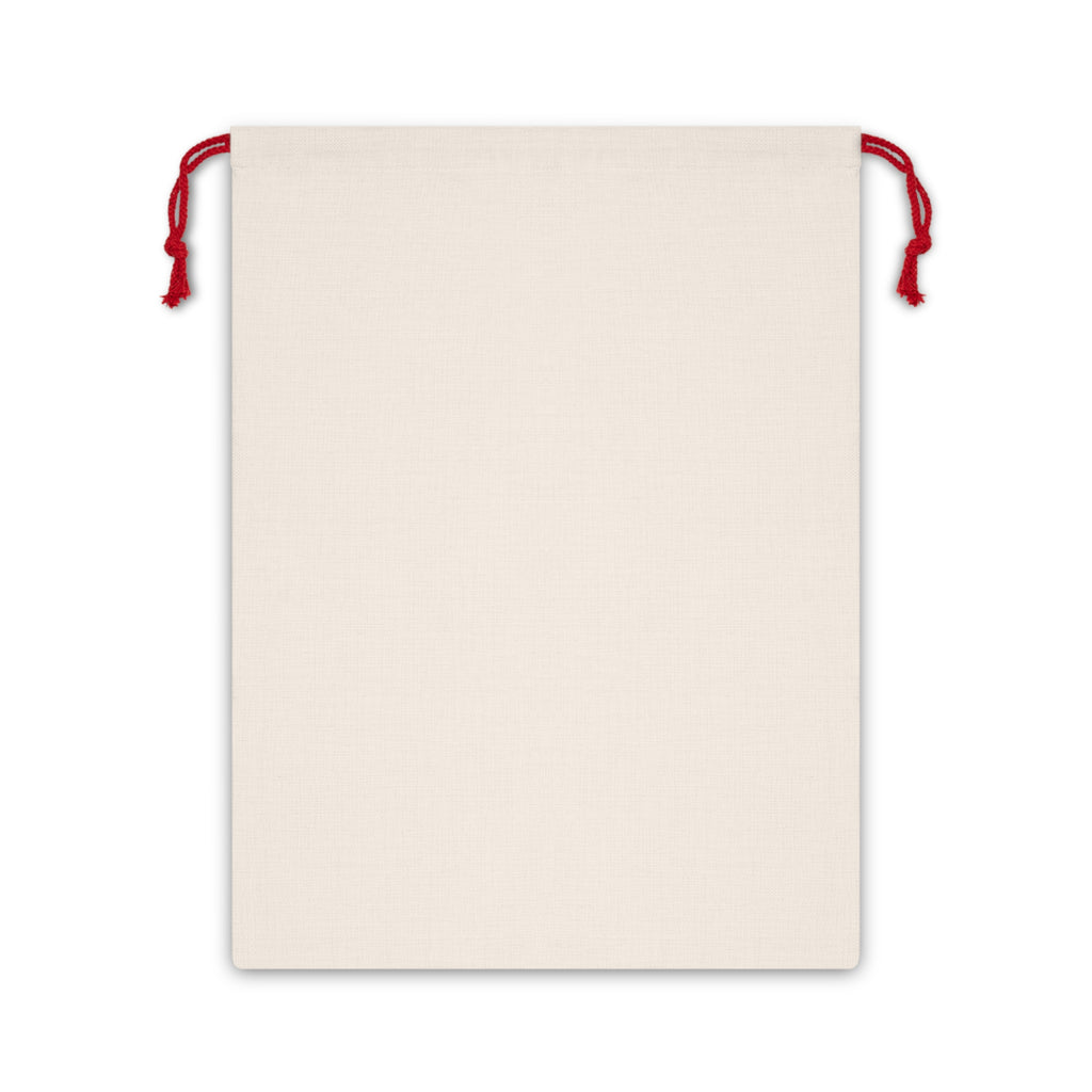 Merry Christmas Wreath Gift Bag — Holiday Drawstring Gift Sack with Cardinal