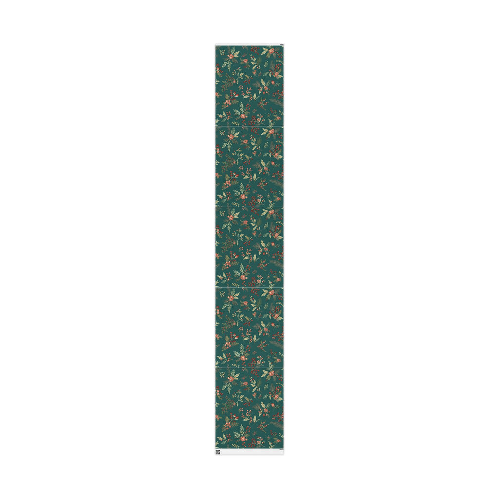 Green Floral Christmas Wrapping Paper