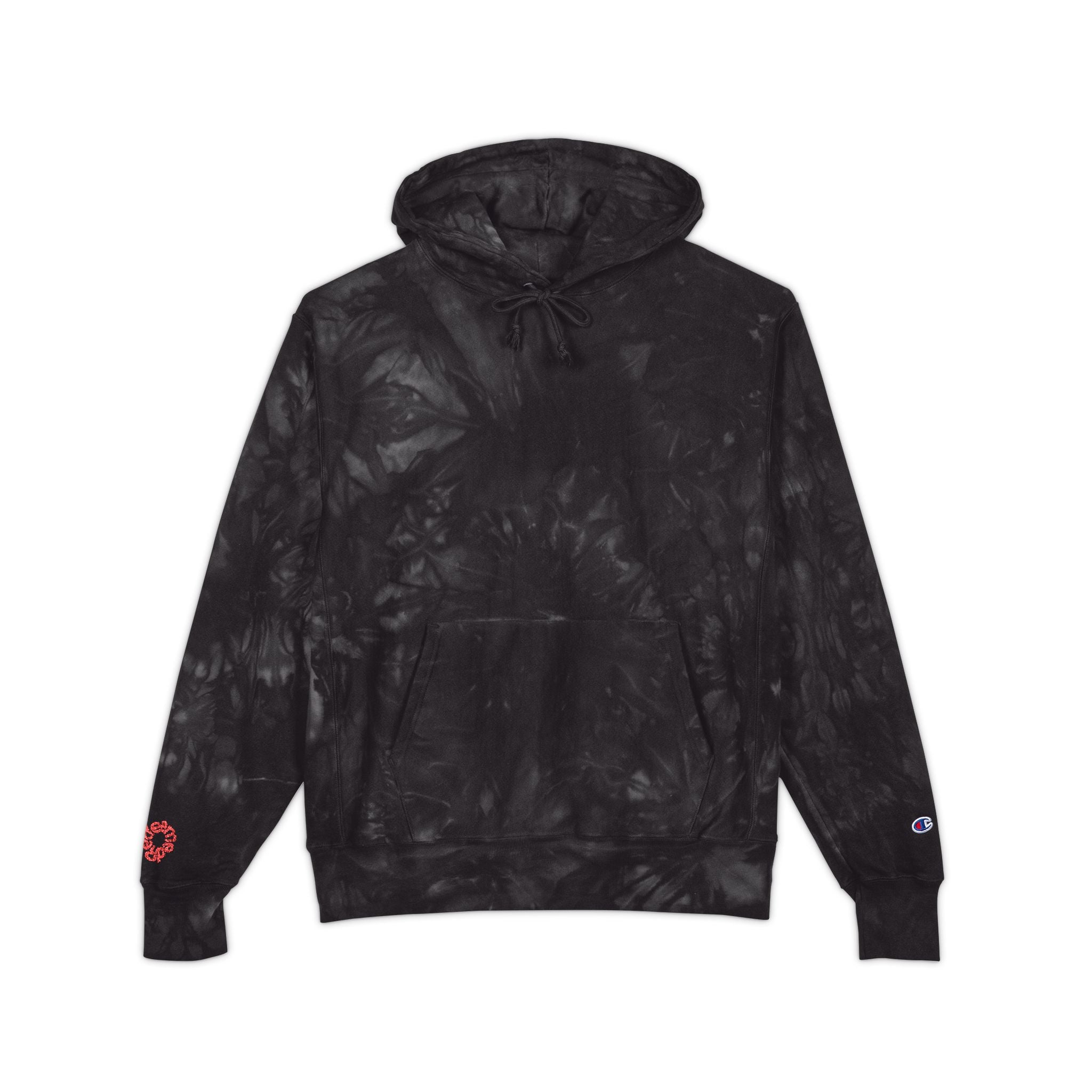 Unisex Tie-Dye Champion Hoodie, Cozy Tie-Dye Sweatshirt, Embroidered Hoodie Gift, Streetwear Fashion, Trendy Casual Wear-Redeemed on right wrist