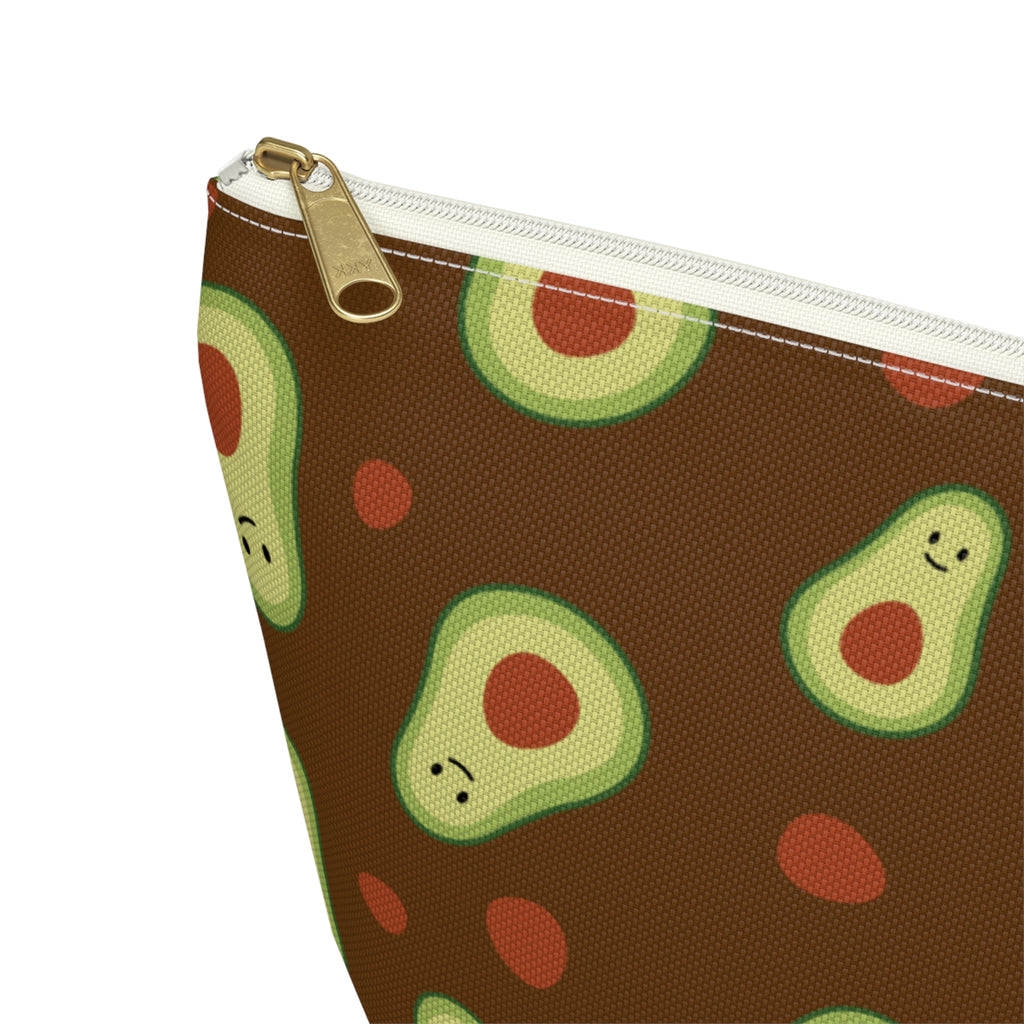 Cute Avocado Accessory Pouch, Zippered Makeup Bag, Pencil Case, Fun Gift for Food Lovers, Cute Avocado Pattern, Eco-Friendly Storage
